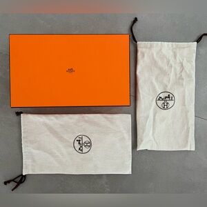Authentic New HERMES Empty Shoe Box With 2 Dust Bags